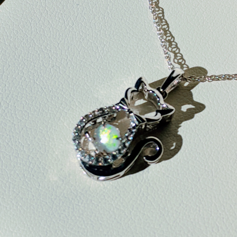 Fred Meyer Opal Cat Necklace
